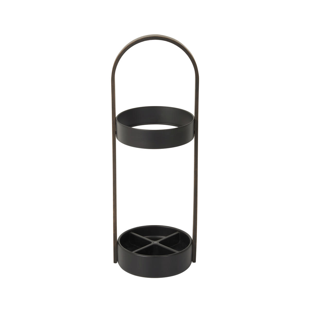 SCHIRMSTÄNDER Holz, Metall Schwarz, Walnussfarben  - Walnussfarben/Schwarz, Basics, Holz/Metall (24/68/22cm) - Umbra