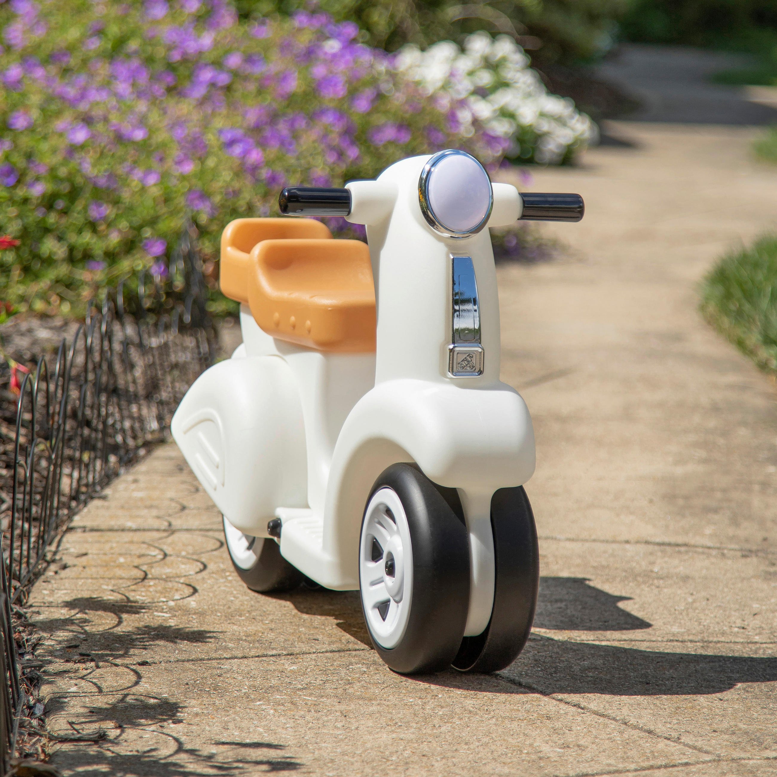 SPRINGCYKEL  - vit/brun, Klassisk, plast (50,8cm)