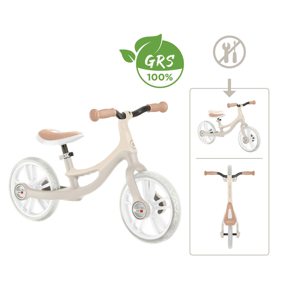 LAUFRAD GO BIKE ELITE  - Taupe, Basics, Kunststoff (79/42/48cm) - GLOBBER
