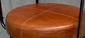 TABURE 40/50/30 cm  braon  - bela/prirodna boja, Lajfstajl, koža/drvo (40/50/30cm) - Landscape