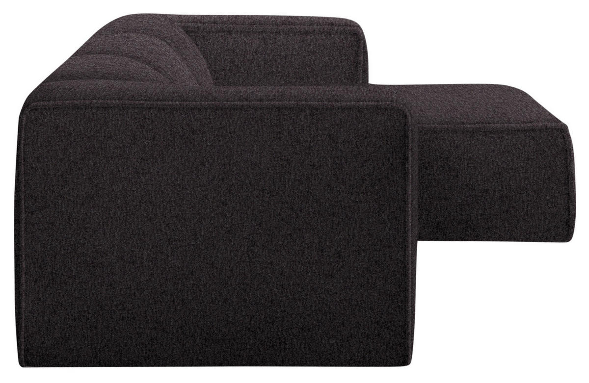 ECKSOFA in Webstoff Braun  - Schwarz/Braun, Design, Kunststoff/Textil (332/163cm) - Stylife