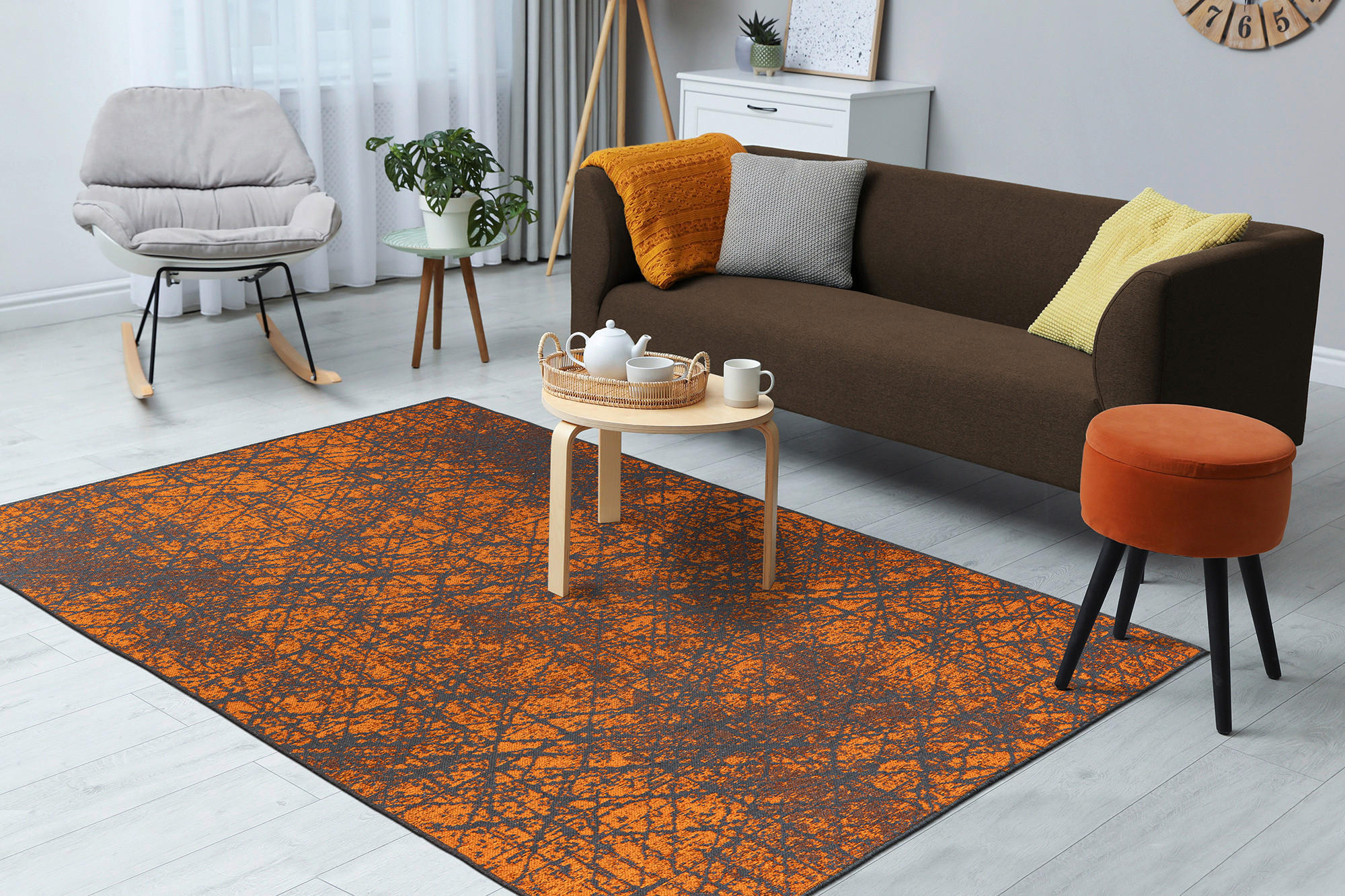 FLACHWEBETEPPICH 80/150 cm Orange  - Orange, KONVENTIONELL, Textil (80/150cm)
