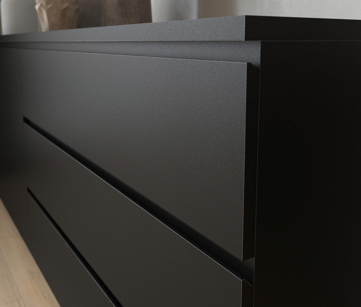 SIDEBOARD Bilbao 200/72/34,5 cm  - Schwarz, Design, Holzwerkstoff (200/72/34,5cm) - MID.YOU