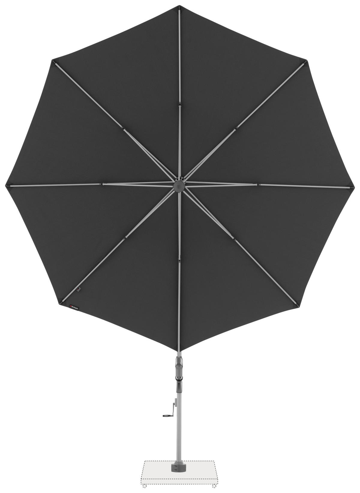 AMPELSCHIRM  340/340 cm  - Dunkelgrau/Silberfarben, Basics, Textil/Metall (340/340cm) - Doppler