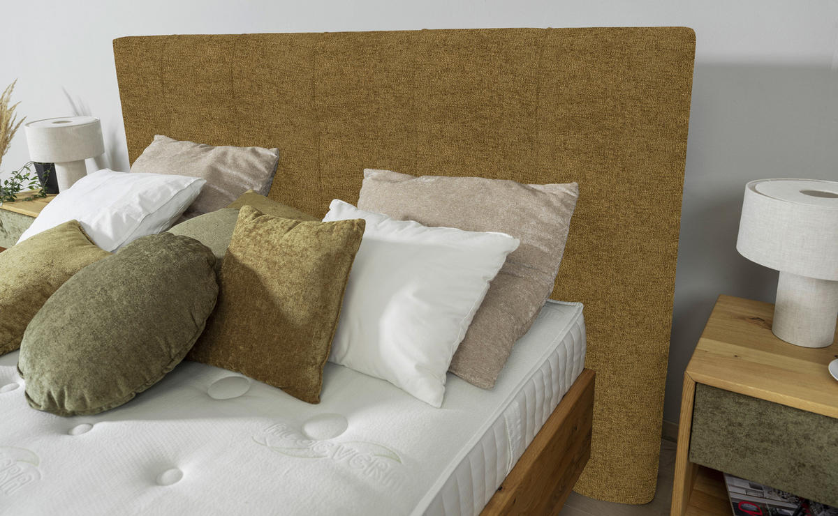 BOXSPRINGBETT 200/200 cm  in Goldfarben, Wildeiche  - Wildeiche/Goldfarben, Natur, Holz/Textil (200/200cm) - Valnatura