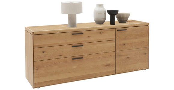 KOMMODE in 181,9/74,5/45,2 cm - Wildeiche/Schwarz, Design, Holz/Metall (181,9/74,5/45,2cm) - Valnatura
