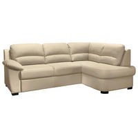 ECKSOFA Lederlook Beige  - Beige/Schwarz, Konventionell, Kunststoff/Textil (240/45/165cm) - MID.YOU