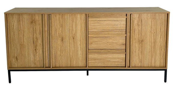 SIDEBOARD WABI in 180/81/40 cm - Eichefarben/Schwarz, Design, Holz/Holzwerkstoff (180/81/40cm) - Xora