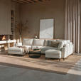 WOHNLANDSCHAFT Beige Chenille  - Beige/Schwarz, KONVENTIONELL, Textil/Metall (160/340/188cm) - Xora