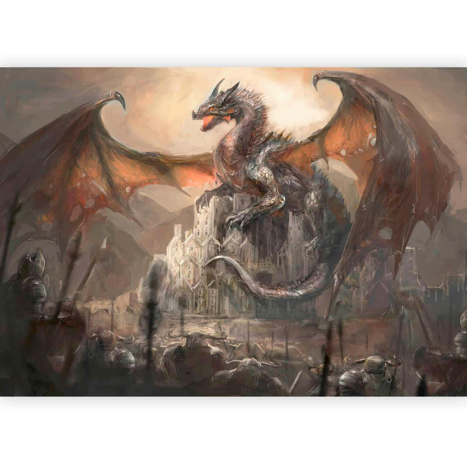 FOTOTAPET 350/245 cm  - orange/brun, Lifestyle, textil (350/245cm) - artgeist