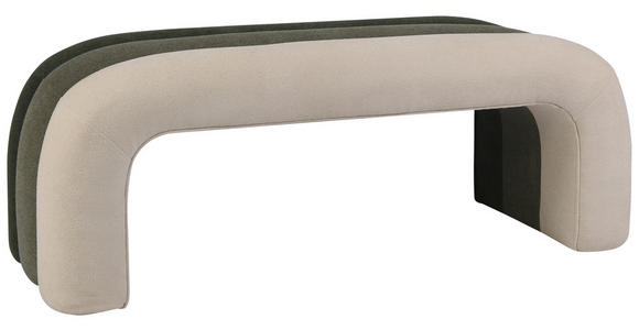 HOCKERBANK 121,5/46,5/46,5 cm Samt Grün, Hellgrün, Beige  - Beige/Hellgrün, Design, Textil (121,5/46,5/46,5cm) - Xora