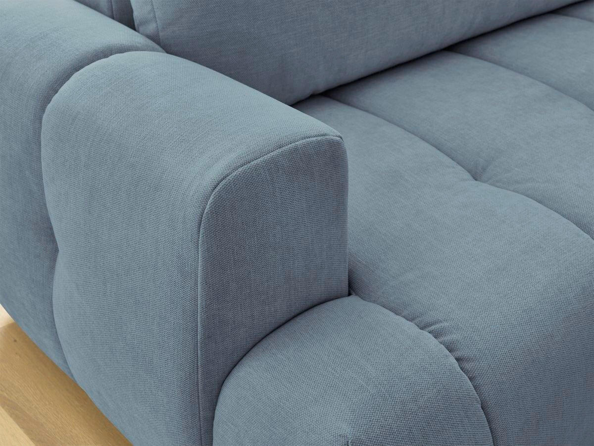 ECKSCHLAFSOFA FUJI Leinenoptik Hellblau  inkl.  - Schwarz/Hellblau, MODERN, Kunststoff/Textil (282/204cm)