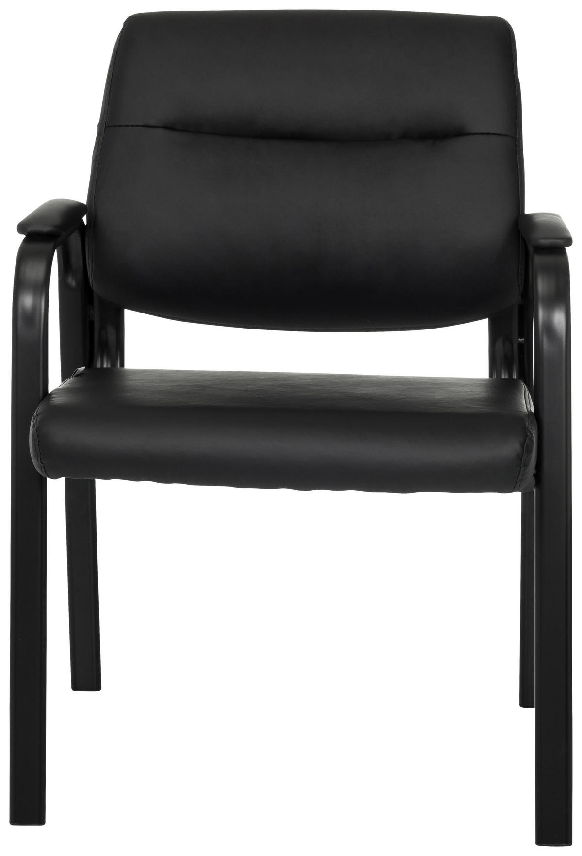 BESUCHERSTUHL  in Schwarz  - Schwarz, MODERN, Leder/Metall (60/85/64cm) - MID.YOU