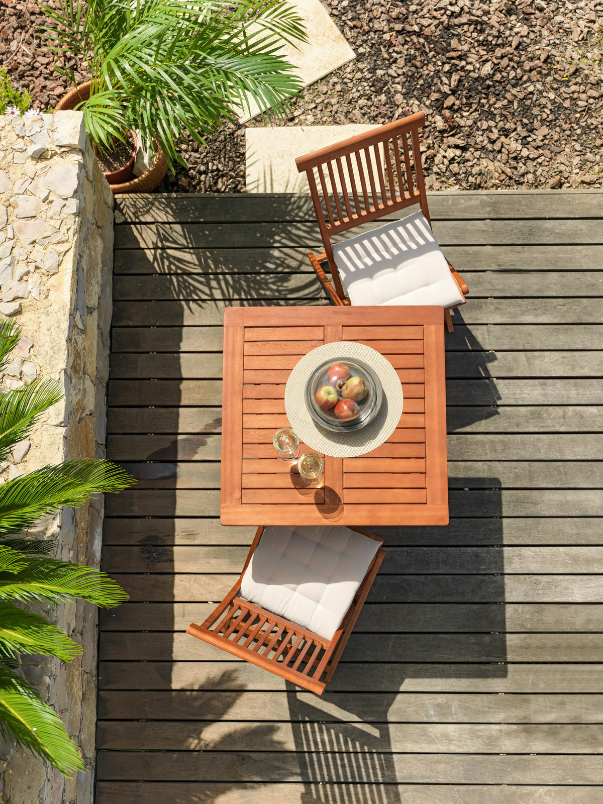 Masă Pliantă Pentru Grădină 75/75/72 cm   - culoare lemn tec, Romantik / Landhaus, lemn (75/75/72cm) - Ambia Garden