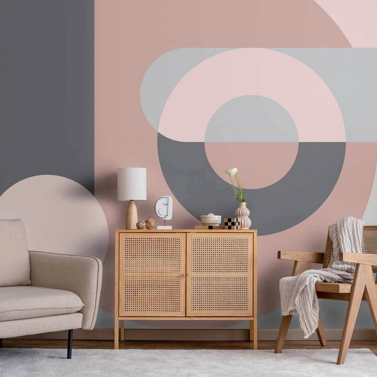 FOTOTAPETE  - Pink/Grau, LIFESTYLE, Textil (450/315cm) - artgeist