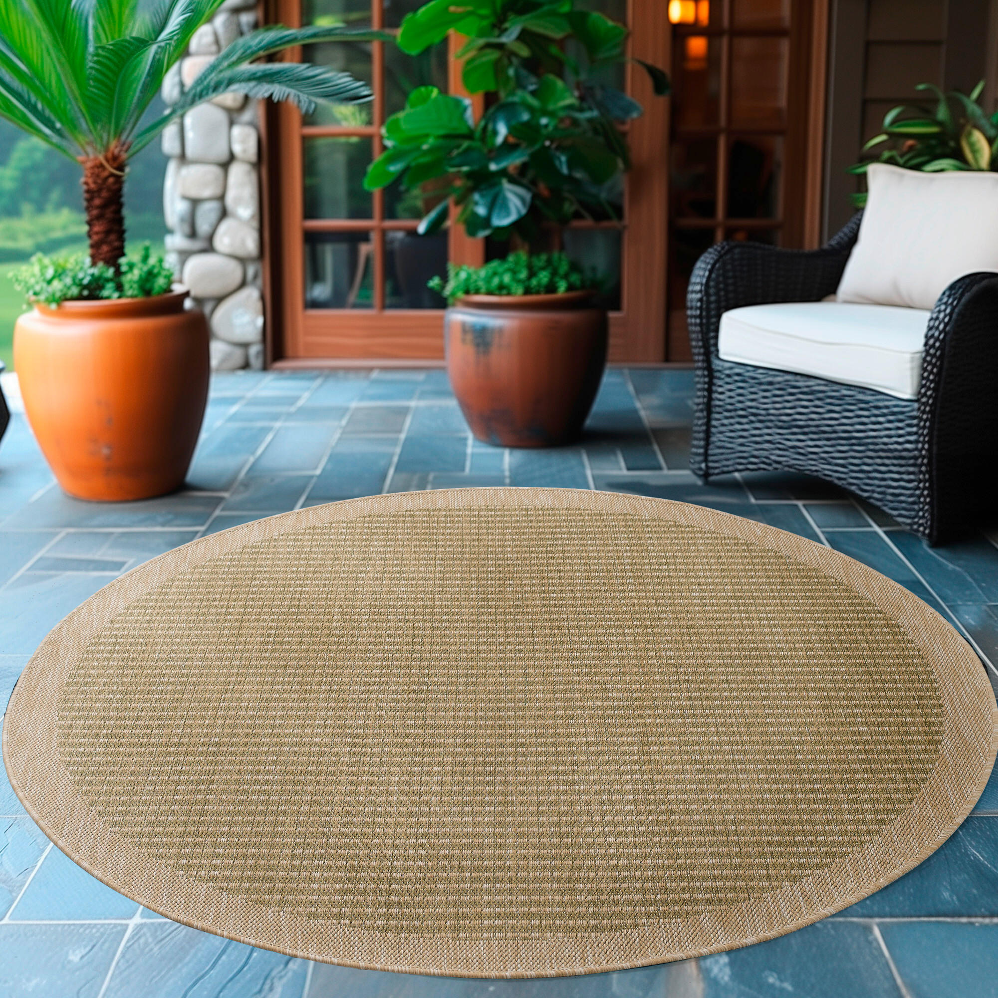 PREPROGA ZA ZUNANJO UPORABO  GIZA      200 cm   tkano  zelena  - zelena, Basics, tekstil (200cm) - Novel