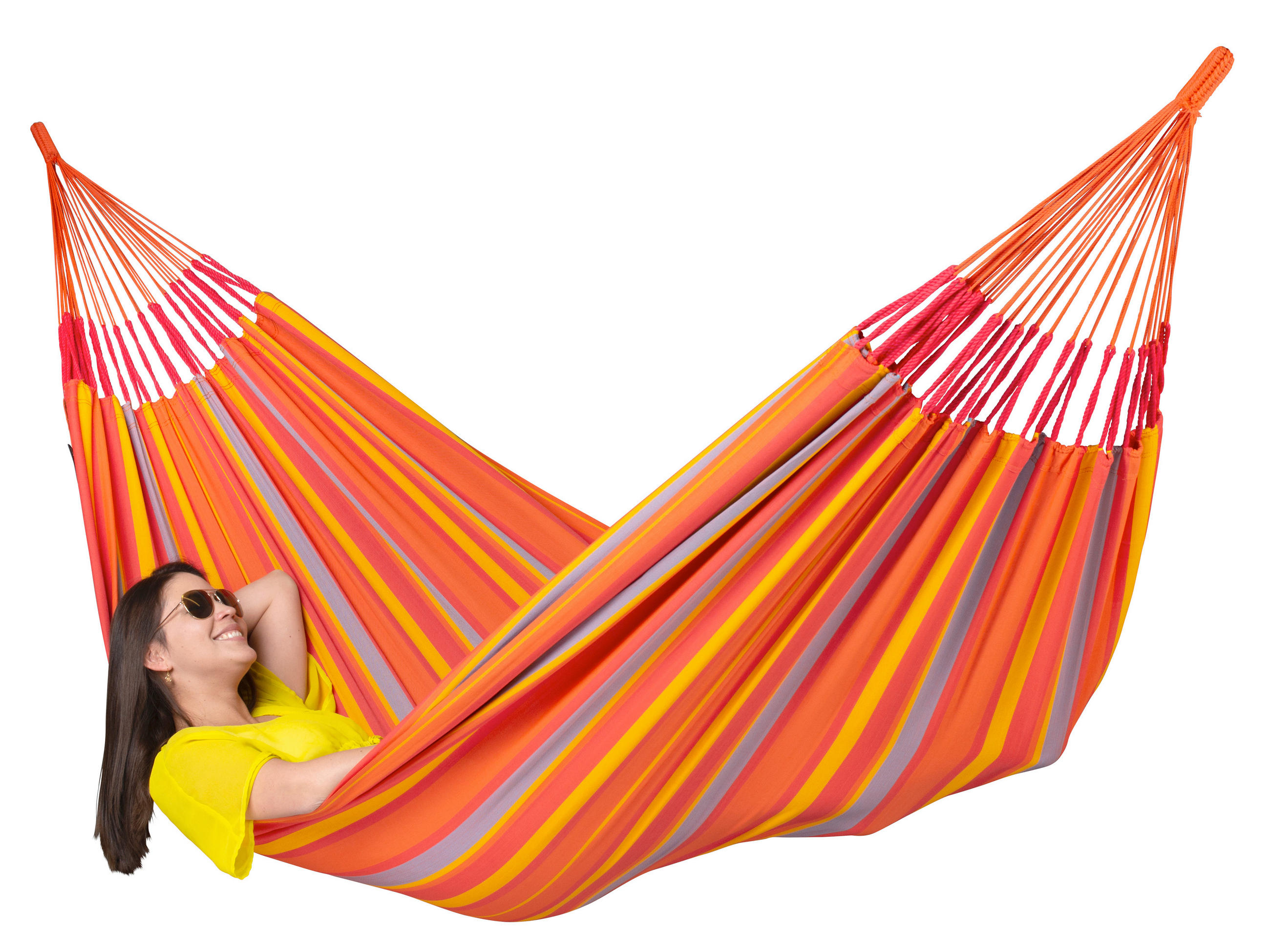 HÄNGEMATTE kingsize outdoor  - Gelb/Rot, KONVENTIONELL, Textil (180/400cm) - La Siesta
