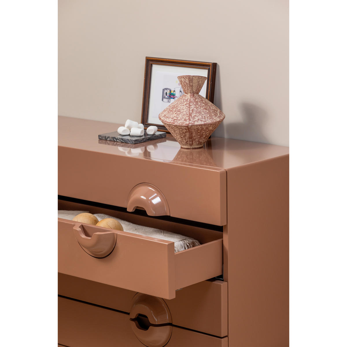 KOMMODE Merge  in 110/89/44 cm  - Altrosa, Design, Holz/Metall (110/89/44cm) - Livetastic