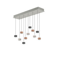 LED-HÄNGELEUCHTE Musterring 114/30/200 cm   - Transparent/Aprikose, Design, Kunststoff/Metall (114/30/200cm) - Musterring