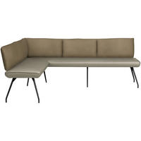 ECKBANK Textil, Metall Graubraun  - Graubraun/Schwarz, Design, Textil/Metall (155/215cm) - Moderano