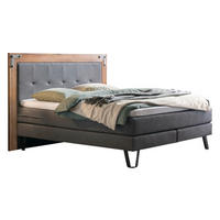 BOXSPRINGBETT 180/200 cm  in Anthrazit, Eichefarben  - Eichefarben/Anthrazit, KONVENTIONELL, Holz/Textil (180/200cm) - Hasena