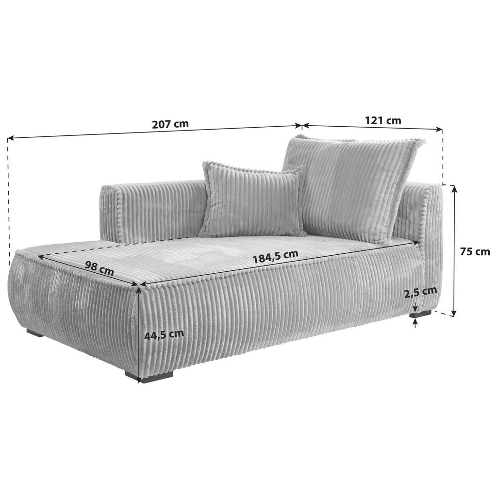 Thumbnail - Mid.you Récamiere, Creme, Textil, Kiefer, 207x75x121 cm, Made in EU, Wohnzimmer, Sofas & Couches, Sofas, Recamieren