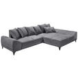 ECKSOFA Grau Webstoff  - Schwarz/Grau, KONVENTIONELL, Kunststoff/Textil (310/185cm) - Carryhome