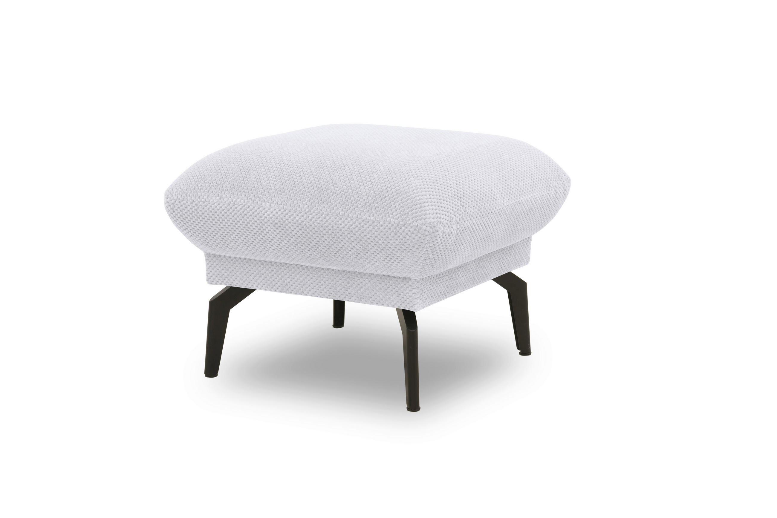 HOCKER in Textil Silberfarben  - Silberfarben/Schwarz, Design, Textil/Metall (57/46/57cm) - MID.YOU