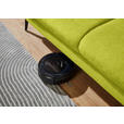ECKSOFA in Chenille, Mikrofaser Limette  299/157 cm  - Limette/Schwarz, Design, Textil/Metall (299/157cm) - Dieter Knoll