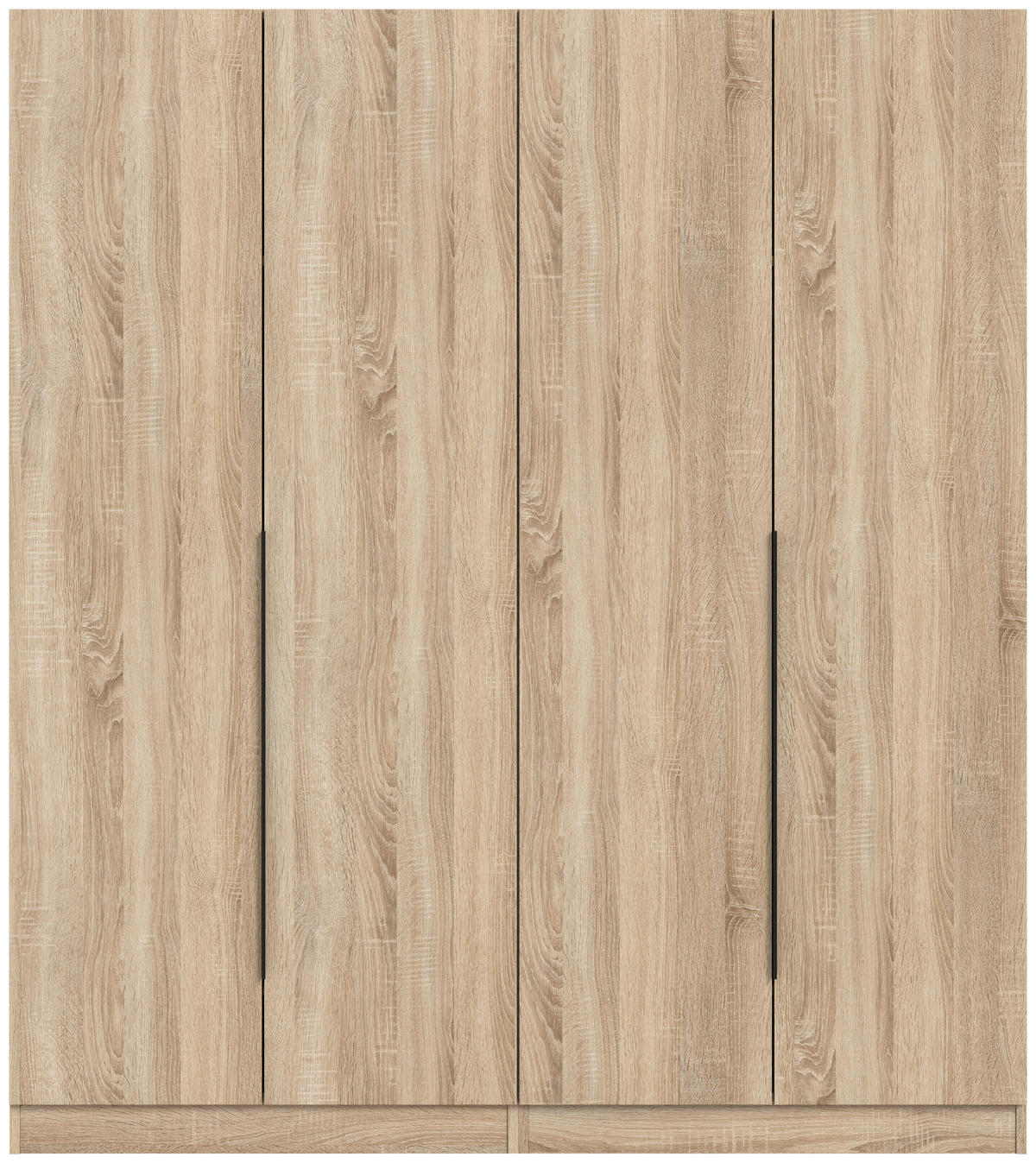 DREHTÜRENSCHRANK 160/181/52 cm,  in Sonoma Eiche, 4-türig  - Schwarz/Sonoma Eiche, MODERN, Holzwerkstoff/Kunststoff (160/181/52cm) - MID.YOU