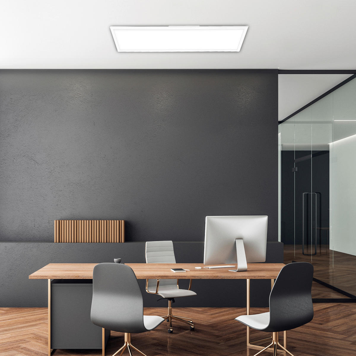 LED-DECKENLEUCHTE 119.5/29.5/6 cm   - Weiß, Design, Kunststoff (119.5/29.5/6cm)