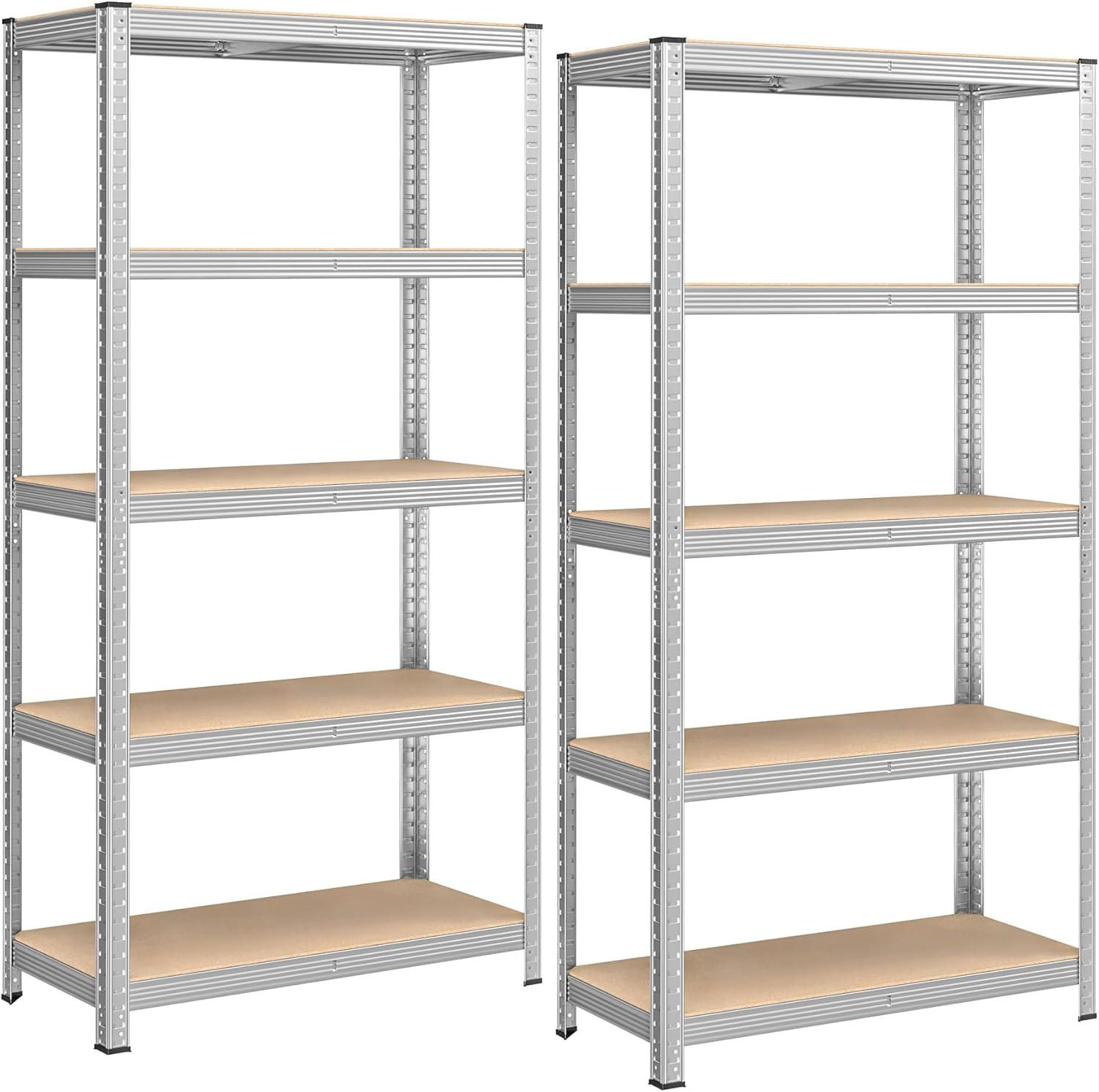 SCHWERLASTREGALSET  - Hellbraun/Weiß, Basics, Holzwerkstoff (90/180/40cm)