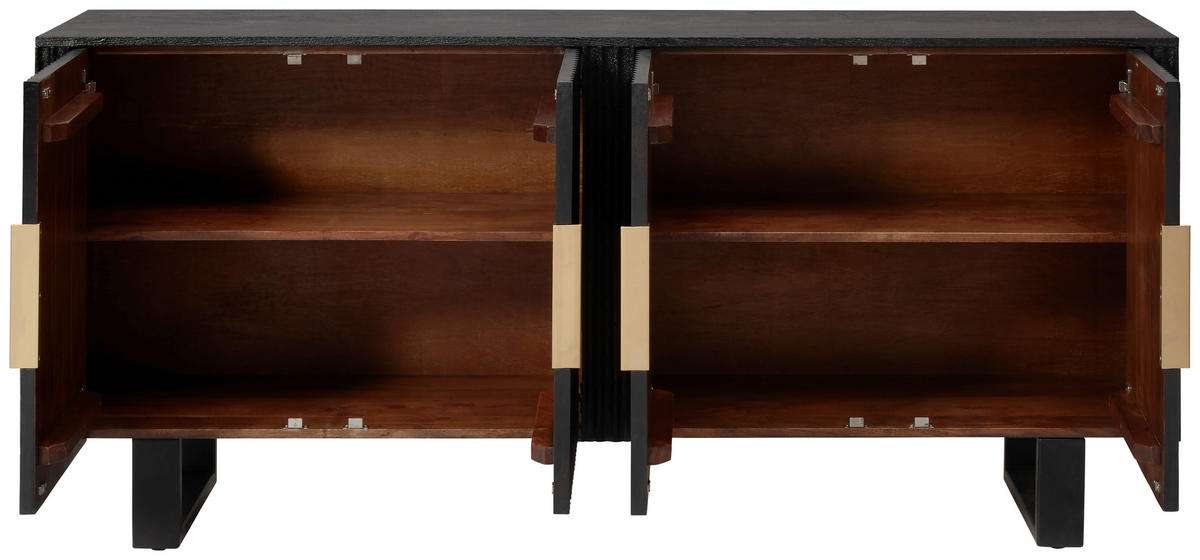 SIDEBOARD  in 180/80/40 cm  - Goldfarben/Schwarz, Design, Holz/Metall (180/80/40cm) - Livetastic