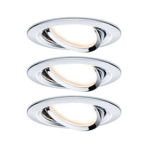 LED-EINBAUSPOT SET Nova 8,4 cm  - Chromfarben, Design, Metall (8,4cm) - Paulmann
