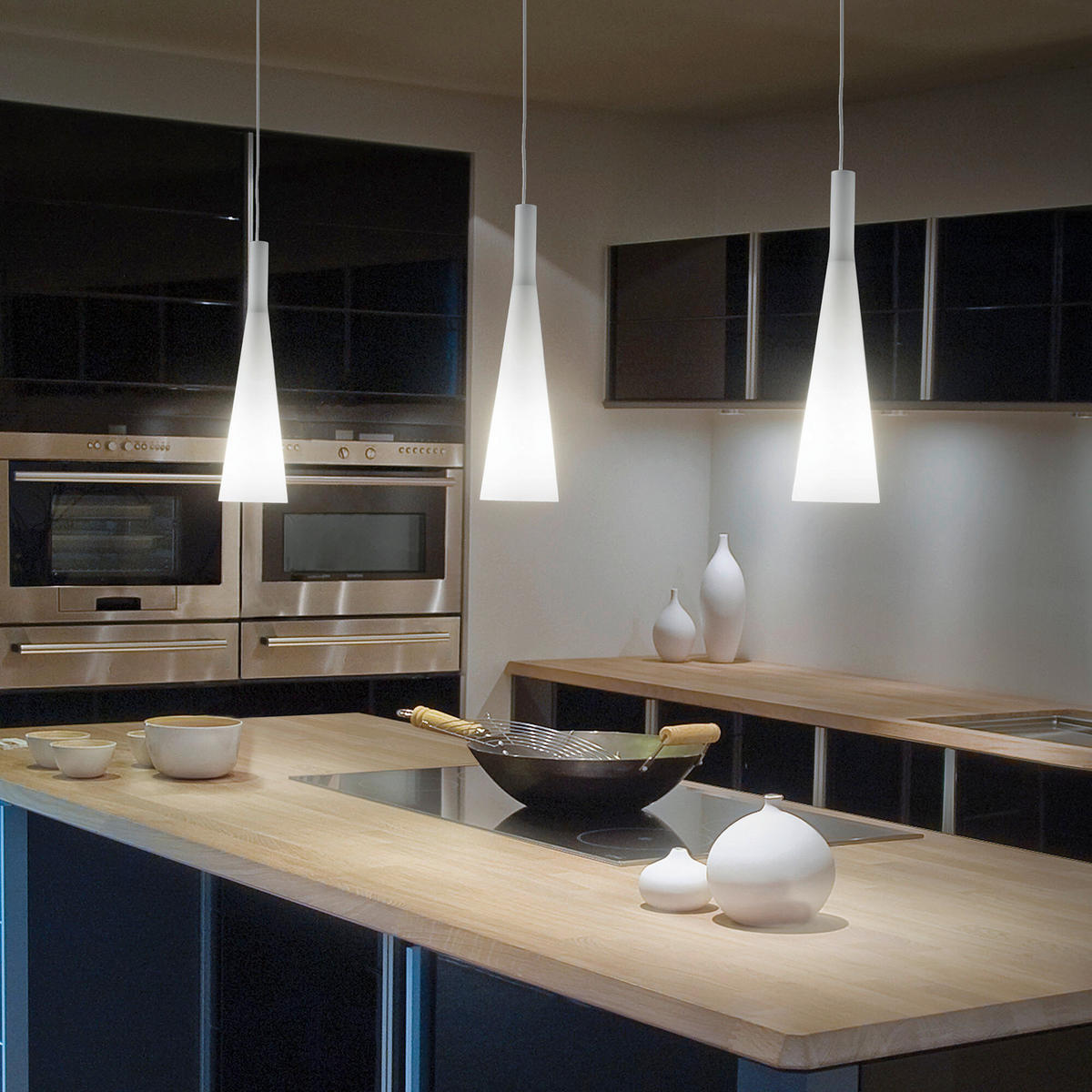 HÄNGELEUCHTE 14/78-253 cm  - Weiß, Design, Glas (14/78-253cm) - Ideal Lux