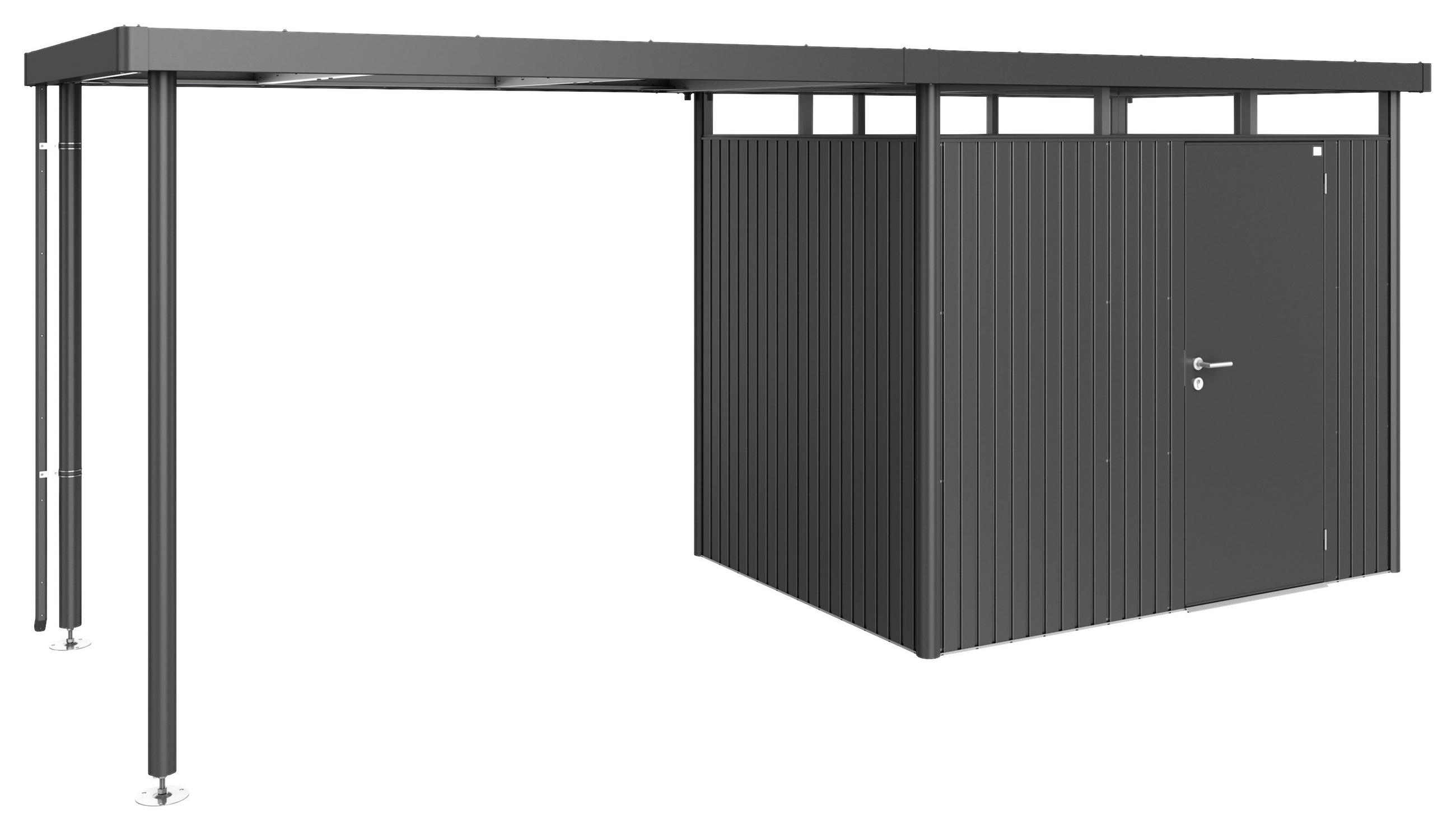 SEITENDACH 282/222/235 cm  - Dunkelgrau, Basics, Metall (282/222/235cm) - Biohort