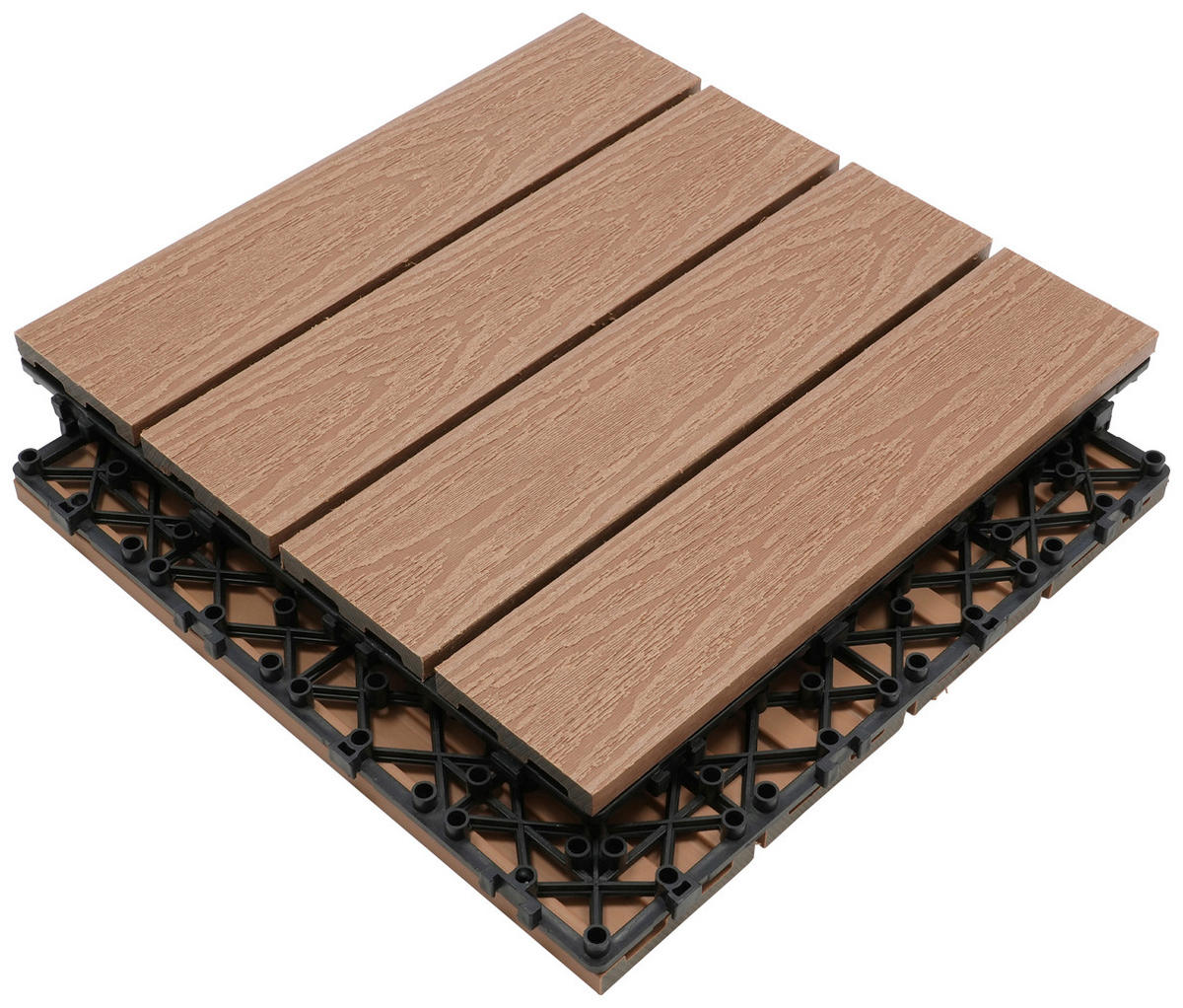 TERRASSENFLIESE 11 Stück  - Teakfarben, KONVENTIONELL, Holzwerkstoff (30/30/2,1cm) - Ambia Garden