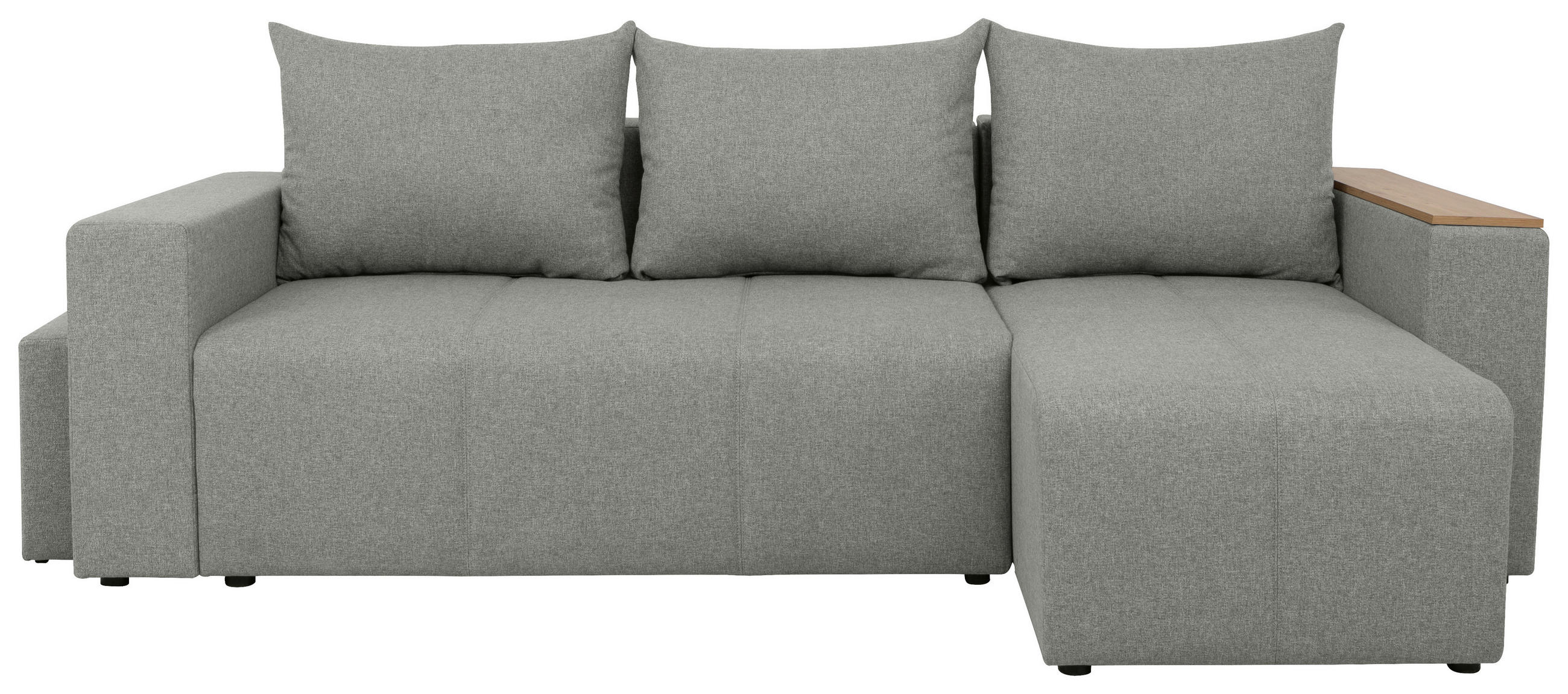 ROZKLADACIA ROHOVÁ POHOVKA, textil, sivá - čierna/sivá, Design, textil (256/142cm) - MID.YOU