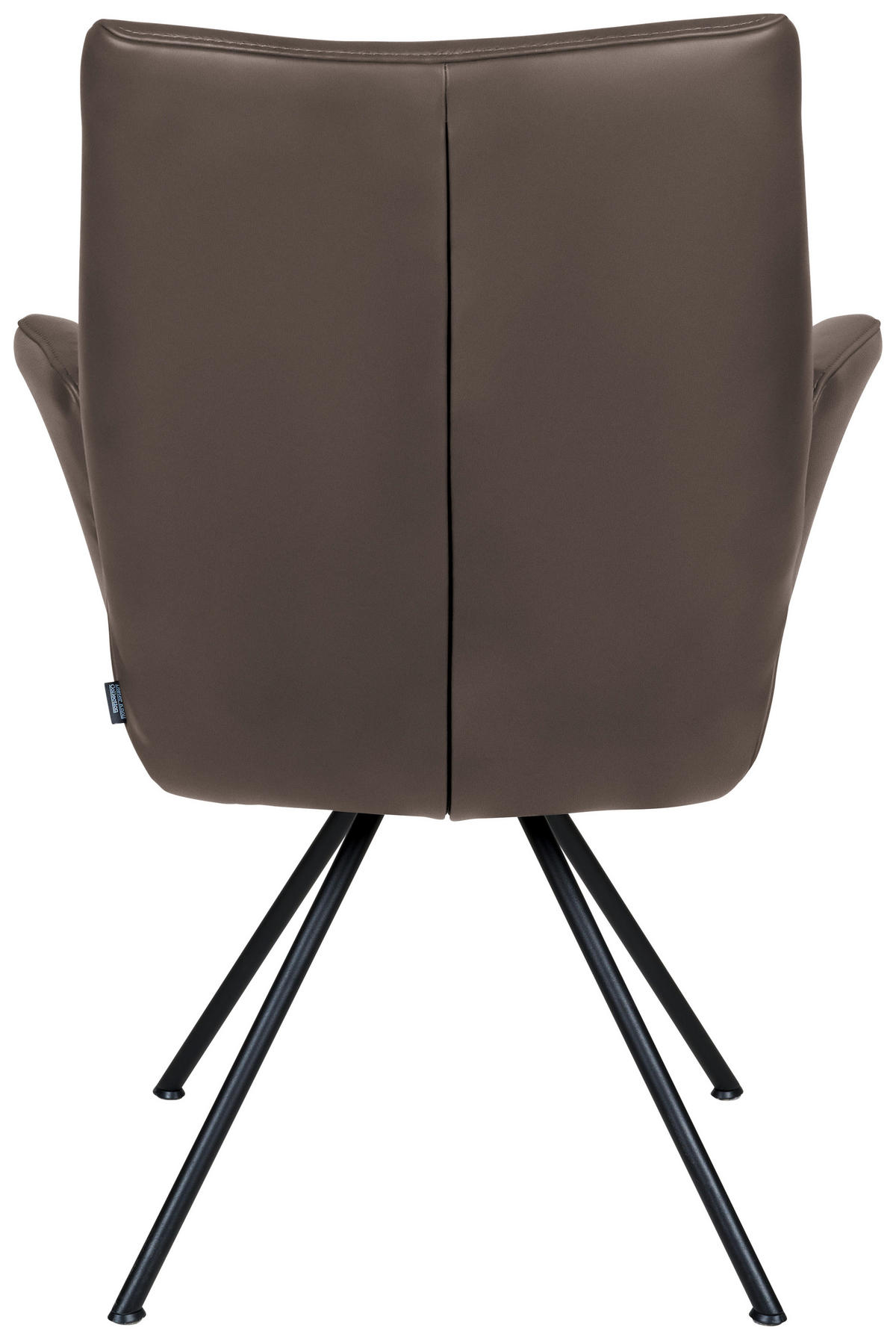 ARMLEHNSTUHL  in Stahl Echtleder pigmentiert  - Schwarz/Braun, Design, Leder/Metall (65/91/63cm) - Dieter Knoll