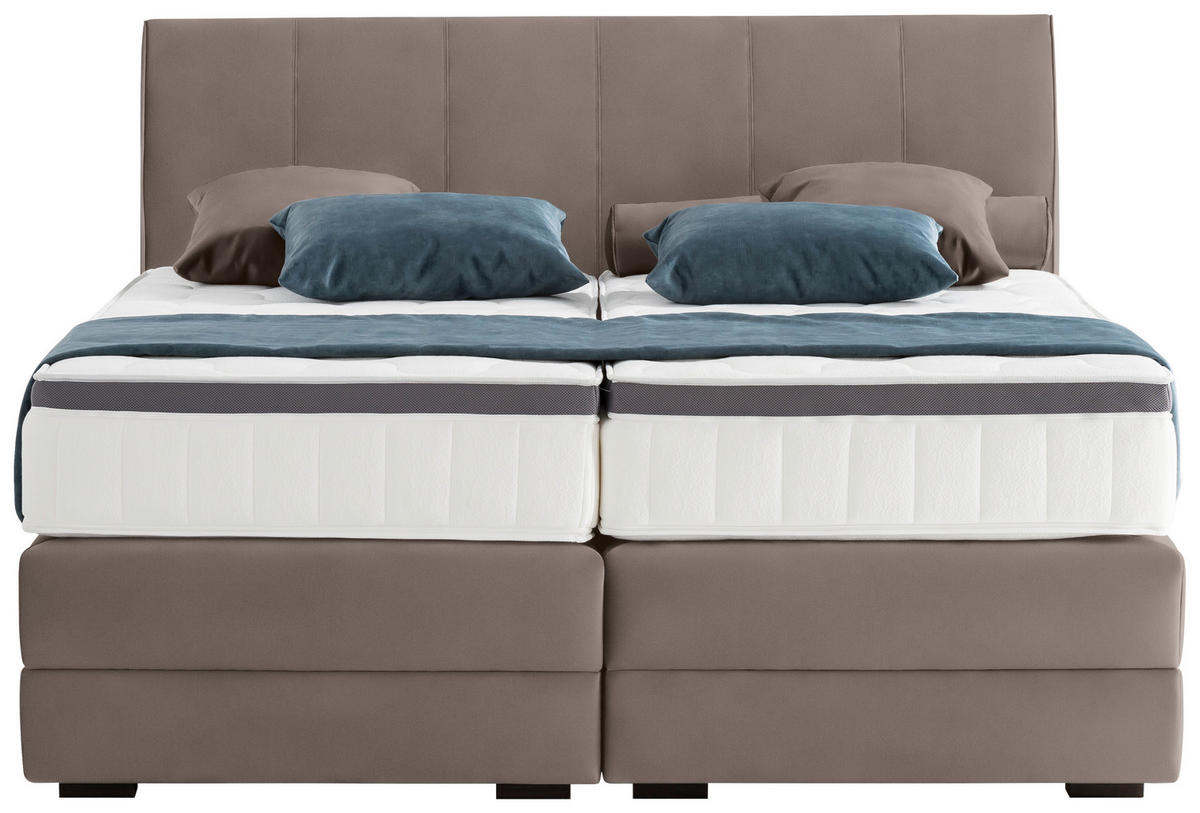 BOXSPRINGBETT 180/200 cm  in Mokka  - Wengefarben/Mokka, KONVENTIONELL, Holz/Textil (180/200cm) - Novel