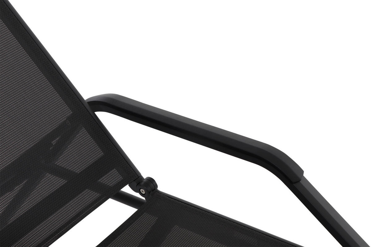 GARTENLIEGE 70/108/195 cm  - Anthrazit/Schwarz, KONVENTIONELL, Textil/Metall (70/108/195cm) - Siena Garden