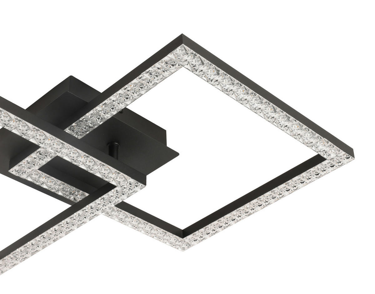 LED MENNYEZETI LÁMPA - fekete, Basics, műanyag/fém (57,5/35,8/8cm) - Novel