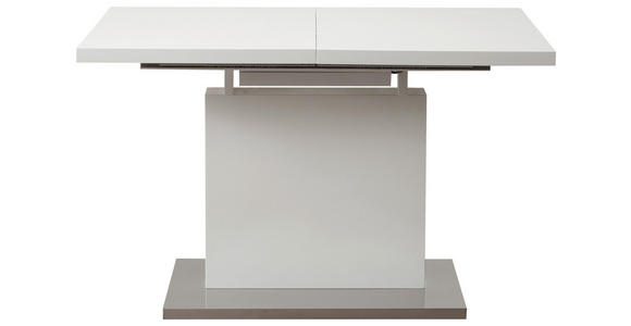 ESSTISCH in Metall, Holzwerkstoff 120-160/80/76 cm - Edelstahlfarben/Weiß, Design, Holzwerkstoff/Metall (120-160/80/76cm) - Carryhome