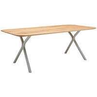 ESSTISCH Holz 200/100/76 cm  - Eichefarben/Grau, Design, Holz/Metall (200/100/76cm) - Valdera