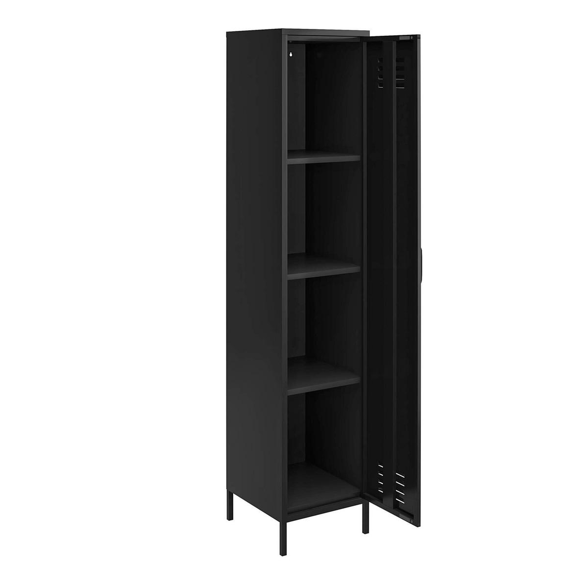 GARDEROBENSCHRANK Mission District  in 38/185/40 cm  - Schwarz, Design, Metall (38/185/40cm) - MID.YOU
