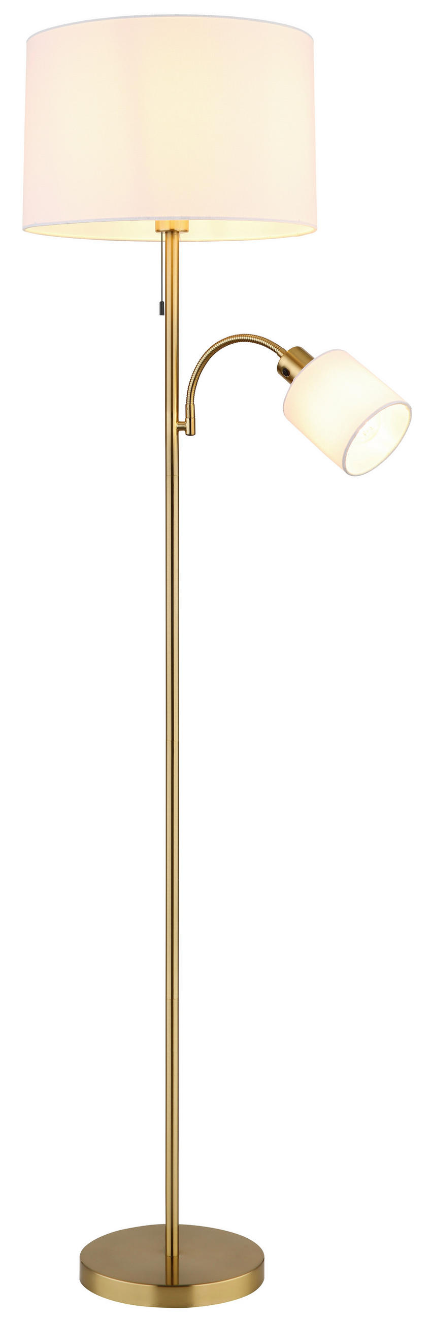STEHLEUCHTE Truett 38/165 cm  - Messingfarben/Schwarz, Design, Kunststoff/Textil (38/165cm) - Globo