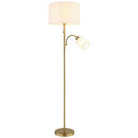 STEHLEUCHTE Truett 38/165 cm  - Messingfarben/Schwarz, Design, Kunststoff/Textil (38/165cm) - Globo