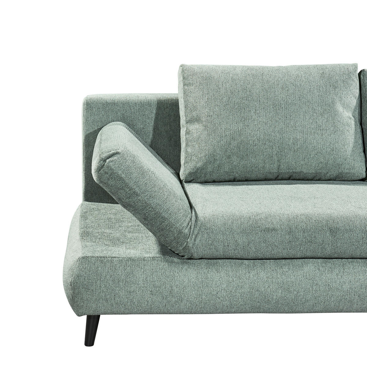 KANAPÉÁGY textil, faalapú anyag szürkéskék  - fekete/szürkéskék, Konventionell, műanyag/faalapú anyag (212/88/101cm) - MID.YOU