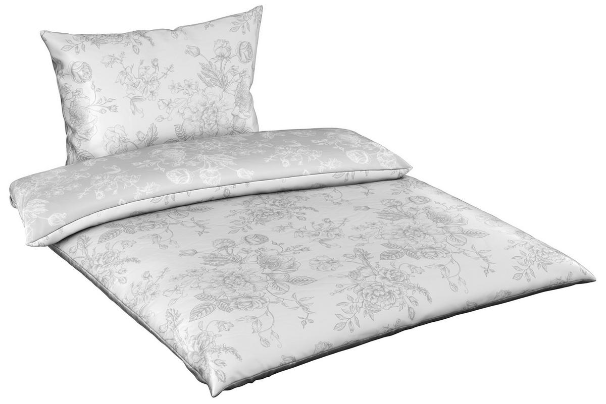 OBOJESTRANSKA POSTELJNINA RANA 200/200 cm saten siva, bela  - siva/bela, Konvencionalno, tekstil (200/200cm) - Esposa