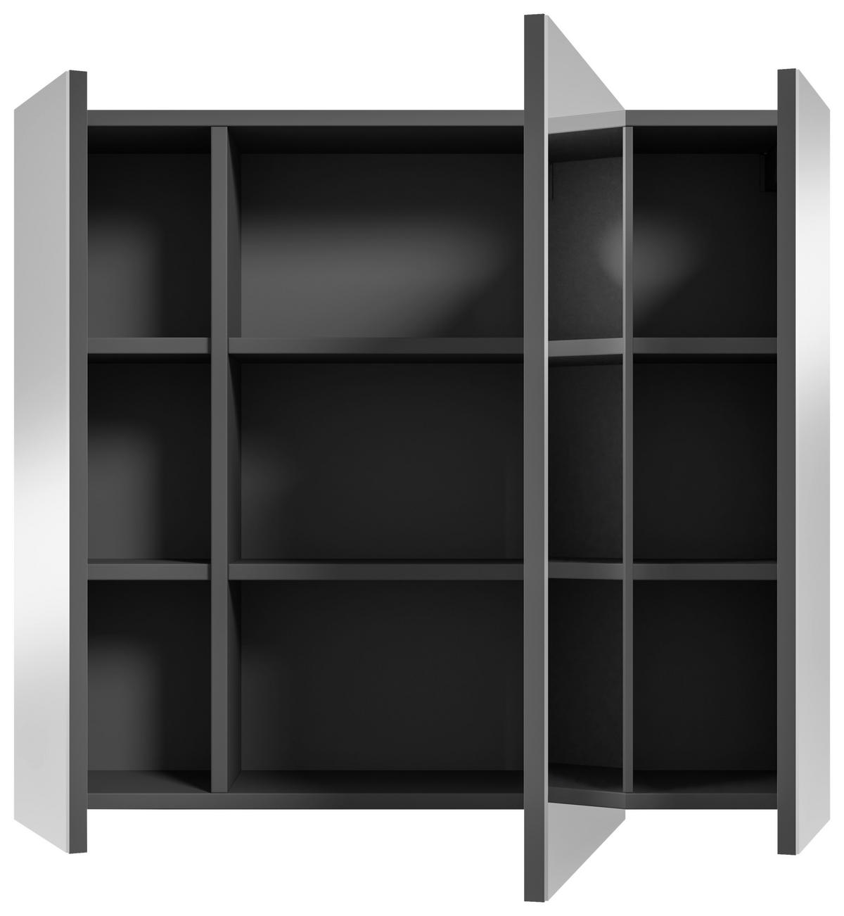 SPIEGELSCHRANK 80/70/20 cm  - Schwarz, MODERN, Glas/Holzwerkstoff (80/70/20cm) - MID.YOU